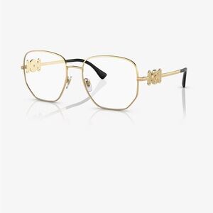 Versace Gold Metal Square Frame Women's Eyeglasses